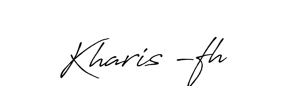 The best way (Antro_Vectra_Bolder) to make a short signature is to pick only two or three words in your name. The name Kharis -fh include a total of six letters. For converting this name. Kharis -fh signature style 7 images and pictures png