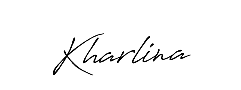 Make a beautiful signature design for name Kharlina. With this signature (Antro_Vectra_Bolder) style, you can create a handwritten signature for free. Kharlina signature style 7 images and pictures png