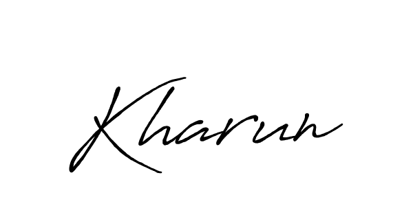 You should practise on your own different ways (Antro_Vectra_Bolder) to write your name (Kharun) in signature. don't let someone else do it for you. Kharun signature style 7 images and pictures png