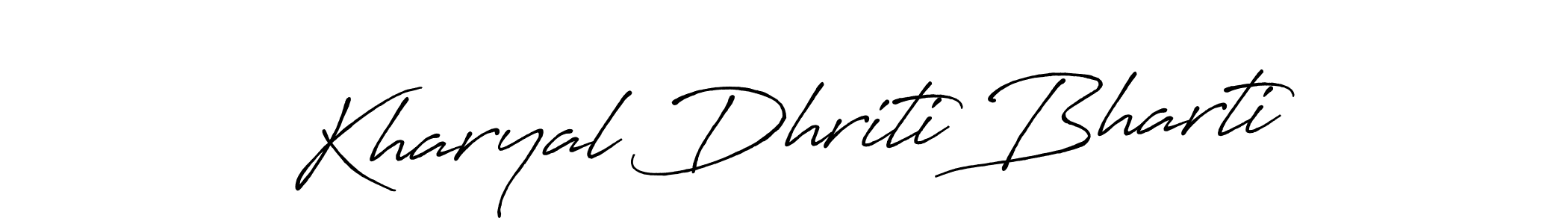 Design your own signature with our free online signature maker. With this signature software, you can create a handwritten (Antro_Vectra_Bolder) signature for name Kharyal Dhriti Bharti. Kharyal Dhriti Bharti signature style 7 images and pictures png