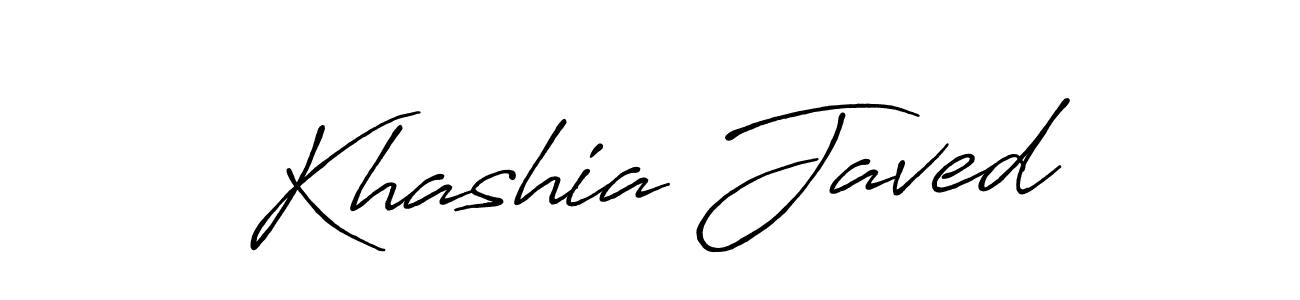 Make a beautiful signature design for name Khashia Javed. With this signature (Antro_Vectra_Bolder) style, you can create a handwritten signature for free. Khashia Javed signature style 7 images and pictures png