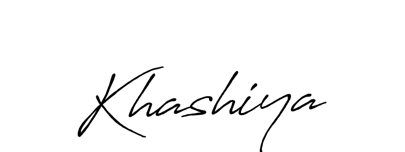 Make a beautiful signature design for name Khashiya. With this signature (Antro_Vectra_Bolder) style, you can create a handwritten signature for free. Khashiya signature style 7 images and pictures png