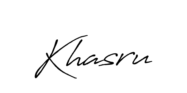 Use a signature maker to create a handwritten signature online. With this signature software, you can design (Antro_Vectra_Bolder) your own signature for name Khasru. Khasru signature style 7 images and pictures png