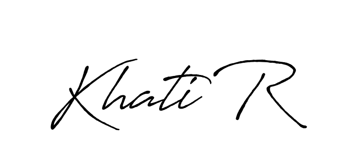 Also we have Khati R name is the best signature style. Create professional handwritten signature collection using Antro_Vectra_Bolder autograph style. Khati R signature style 7 images and pictures png