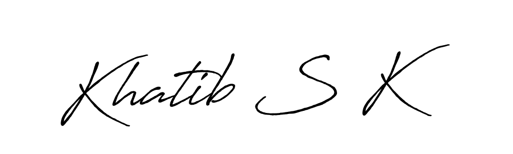 How to make Khatib S K name signature. Use Antro_Vectra_Bolder style for creating short signs online. This is the latest handwritten sign. Khatib S K signature style 7 images and pictures png