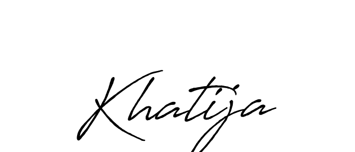 Design your own signature with our free online signature maker. With this signature software, you can create a handwritten (Antro_Vectra_Bolder) signature for name Khatija. Khatija signature style 7 images and pictures png