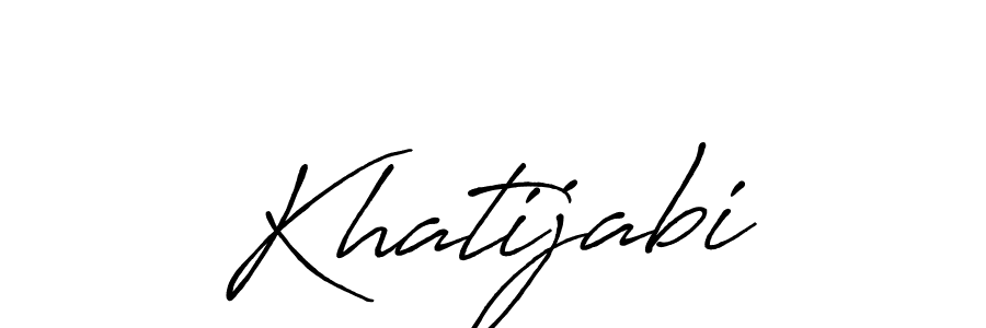 Make a beautiful signature design for name Khatijabi. With this signature (Antro_Vectra_Bolder) style, you can create a handwritten signature for free. Khatijabi signature style 7 images and pictures png
