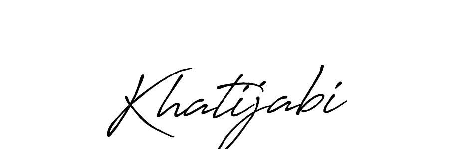 Make a beautiful signature design for name Khatijabi. With this signature (Antro_Vectra_Bolder) style, you can create a handwritten signature for free. Khatijabi signature style 7 images and pictures png