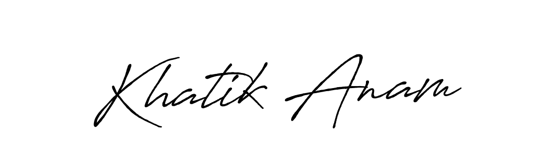 Antro_Vectra_Bolder is a professional signature style that is perfect for those who want to add a touch of class to their signature. It is also a great choice for those who want to make their signature more unique. Get Khatik Anam name to fancy signature for free. Khatik Anam signature style 7 images and pictures png