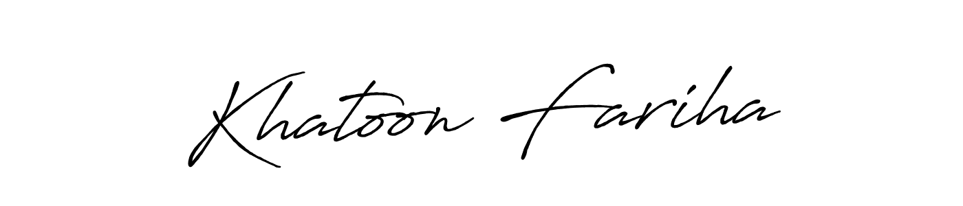 How to make Khatoon Fariha signature? Antro_Vectra_Bolder is a professional autograph style. Create handwritten signature for Khatoon Fariha name. Khatoon Fariha signature style 7 images and pictures png