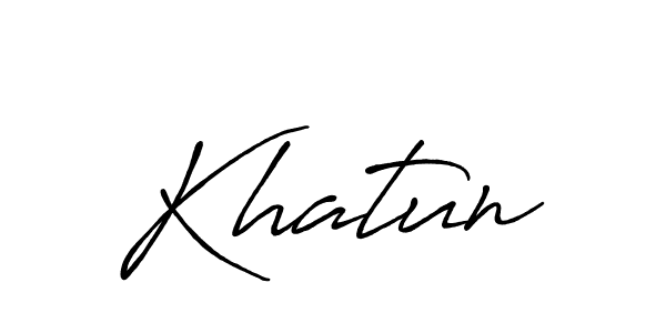 How to make Khatun name signature. Use Antro_Vectra_Bolder style for creating short signs online. This is the latest handwritten sign. Khatun signature style 7 images and pictures png