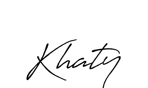 Make a beautiful signature design for name Khaty. With this signature (Antro_Vectra_Bolder) style, you can create a handwritten signature for free. Khaty signature style 7 images and pictures png