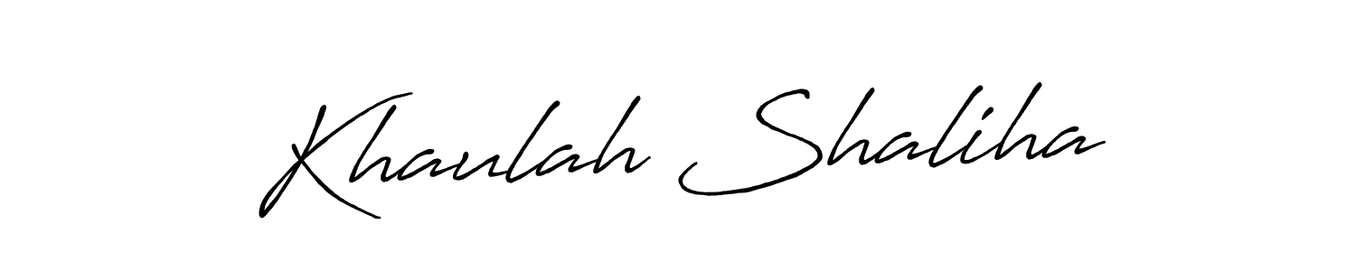Here are the top 10 professional signature styles for the name Khaulah Shaliha. These are the best autograph styles you can use for your name. Khaulah Shaliha signature style 7 images and pictures png