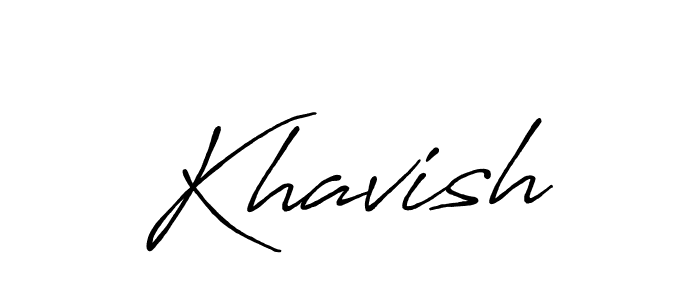 How to make Khavish name signature. Use Antro_Vectra_Bolder style for creating short signs online. This is the latest handwritten sign. Khavish signature style 7 images and pictures png