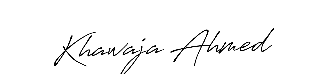 Also we have Khawaja Ahmed name is the best signature style. Create professional handwritten signature collection using Antro_Vectra_Bolder autograph style. Khawaja Ahmed signature style 7 images and pictures png