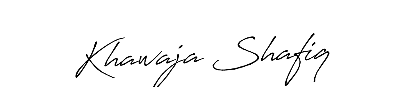 Design your own signature with our free online signature maker. With this signature software, you can create a handwritten (Antro_Vectra_Bolder) signature for name Khawaja Shafiq. Khawaja Shafiq signature style 7 images and pictures png