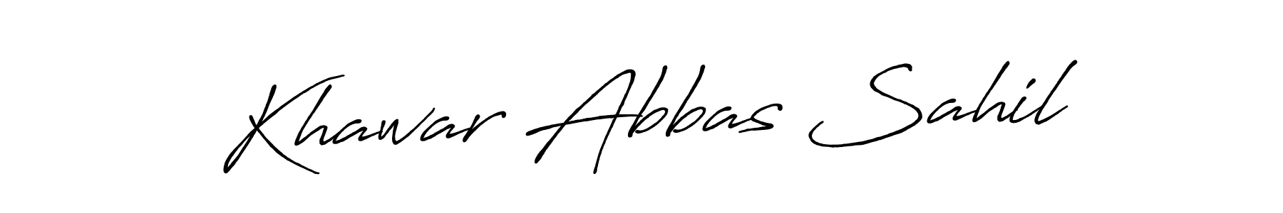 Design your own signature with our free online signature maker. With this signature software, you can create a handwritten (Antro_Vectra_Bolder) signature for name Khawar Abbas Sahil. Khawar Abbas Sahil signature style 7 images and pictures png