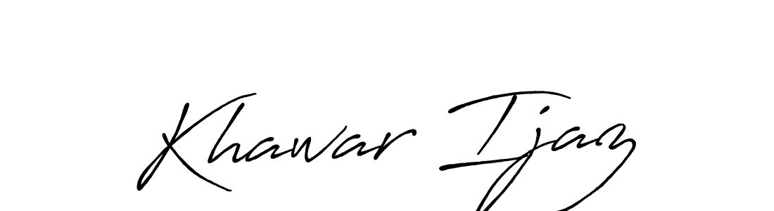 if you are searching for the best signature style for your name Khawar Ijaz. so please give up your signature search. here we have designed multiple signature styles  using Antro_Vectra_Bolder. Khawar Ijaz signature style 7 images and pictures png