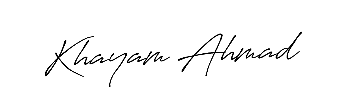 How to make Khayam Ahmad signature? Antro_Vectra_Bolder is a professional autograph style. Create handwritten signature for Khayam Ahmad name. Khayam Ahmad signature style 7 images and pictures png