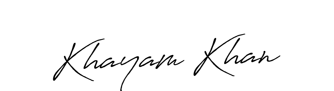 Similarly Antro_Vectra_Bolder is the best handwritten signature design. Signature creator online .You can use it as an online autograph creator for name Khayam Khan. Khayam Khan signature style 7 images and pictures png