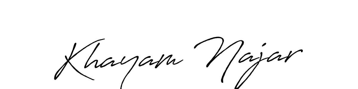 Similarly Antro_Vectra_Bolder is the best handwritten signature design. Signature creator online .You can use it as an online autograph creator for name Khayam Najar. Khayam Najar signature style 7 images and pictures png