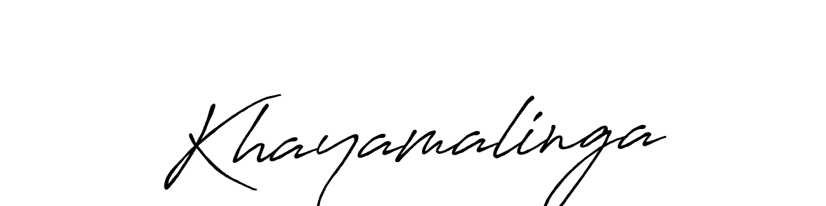 Design your own signature with our free online signature maker. With this signature software, you can create a handwritten (Antro_Vectra_Bolder) signature for name Khayamalinga. Khayamalinga signature style 7 images and pictures png