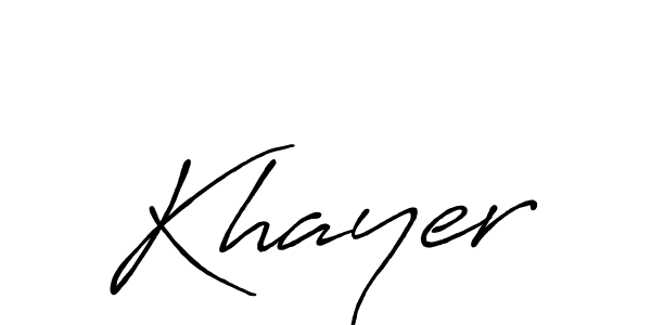 Use a signature maker to create a handwritten signature online. With this signature software, you can design (Antro_Vectra_Bolder) your own signature for name Khayer. Khayer signature style 7 images and pictures png