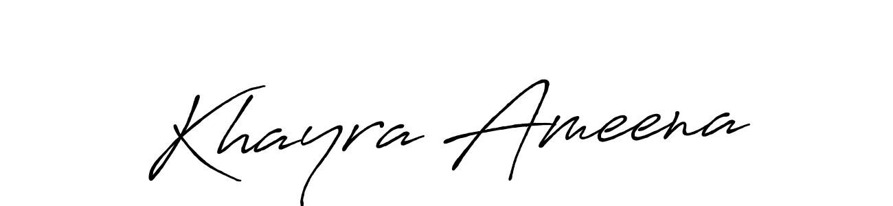 if you are searching for the best signature style for your name Khayra Ameena. so please give up your signature search. here we have designed multiple signature styles  using Antro_Vectra_Bolder. Khayra Ameena signature style 7 images and pictures png