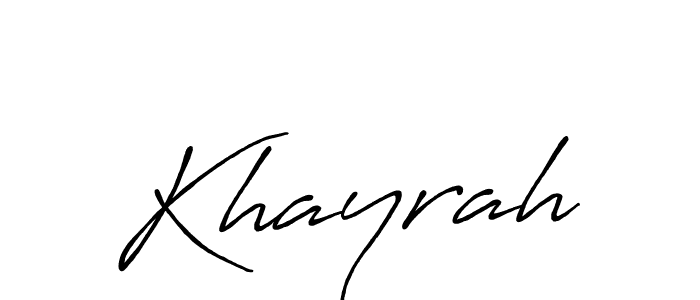 Create a beautiful signature design for name Khayrah. With this signature (Antro_Vectra_Bolder) fonts, you can make a handwritten signature for free. Khayrah signature style 7 images and pictures png