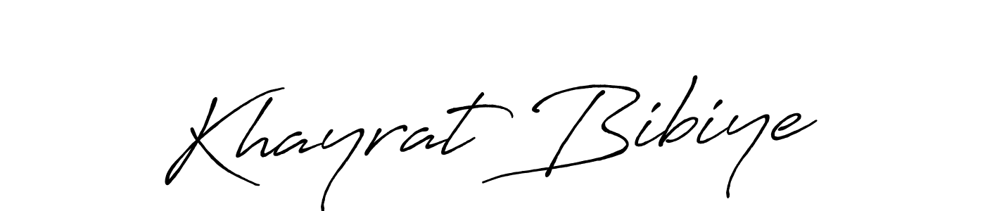 How to make Khayrat Bibiye name signature. Use Antro_Vectra_Bolder style for creating short signs online. This is the latest handwritten sign. Khayrat Bibiye signature style 7 images and pictures png