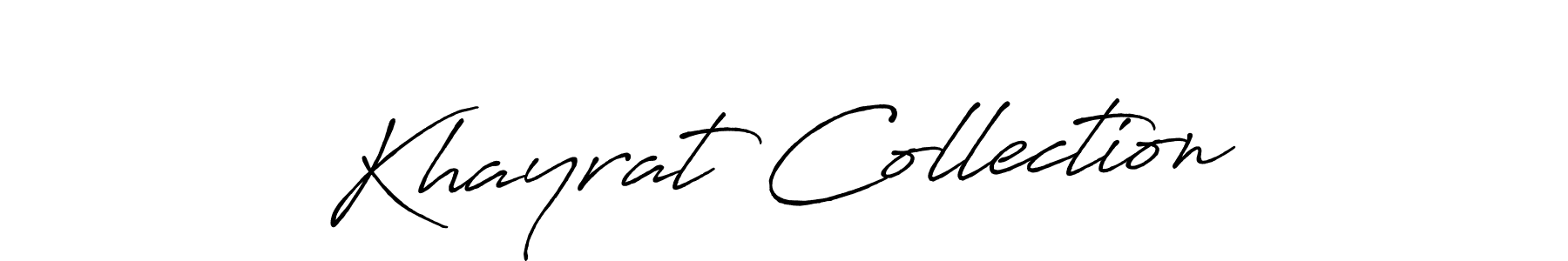 Use a signature maker to create a handwritten signature online. With this signature software, you can design (Antro_Vectra_Bolder) your own signature for name Khayrat Collection. Khayrat Collection signature style 7 images and pictures png