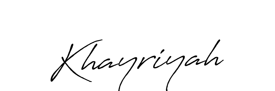 How to make Khayriyah signature? Antro_Vectra_Bolder is a professional autograph style. Create handwritten signature for Khayriyah name. Khayriyah signature style 7 images and pictures png