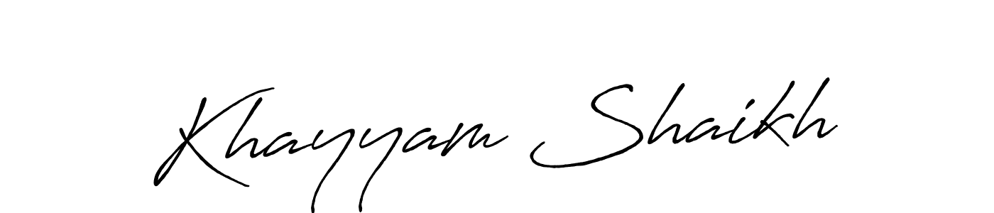 if you are searching for the best signature style for your name Khayyam Shaikh. so please give up your signature search. here we have designed multiple signature styles  using Antro_Vectra_Bolder. Khayyam Shaikh signature style 7 images and pictures png