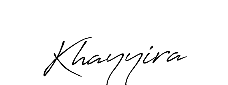 Use a signature maker to create a handwritten signature online. With this signature software, you can design (Antro_Vectra_Bolder) your own signature for name Khayyira. Khayyira signature style 7 images and pictures png
