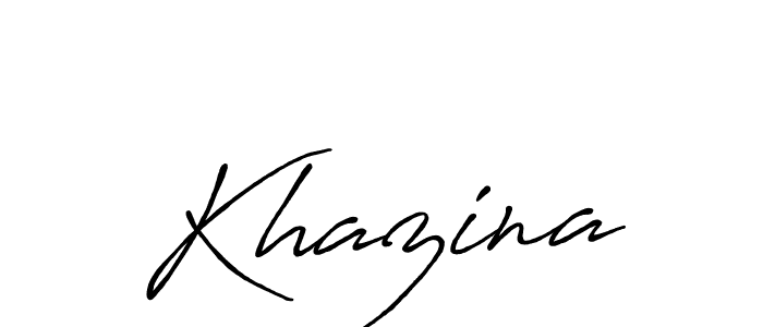 How to make Khazina signature? Antro_Vectra_Bolder is a professional autograph style. Create handwritten signature for Khazina name. Khazina signature style 7 images and pictures png