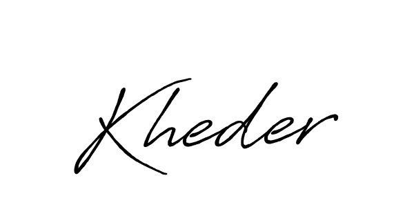 Make a beautiful signature design for name Kheder. With this signature (Antro_Vectra_Bolder) style, you can create a handwritten signature for free. Kheder signature style 7 images and pictures png