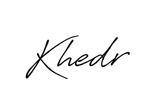 Use a signature maker to create a handwritten signature online. With this signature software, you can design (Antro_Vectra_Bolder) your own signature for name Khedr. Khedr signature style 7 images and pictures png