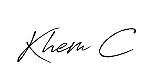 if you are searching for the best signature style for your name Khem C. so please give up your signature search. here we have designed multiple signature styles  using Antro_Vectra_Bolder. Khem C signature style 7 images and pictures png