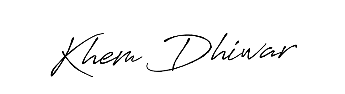 You can use this online signature creator to create a handwritten signature for the name Khem Dhiwar. This is the best online autograph maker. Khem Dhiwar signature style 7 images and pictures png