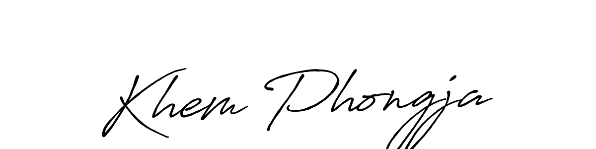 if you are searching for the best signature style for your name Khem Phongja. so please give up your signature search. here we have designed multiple signature styles  using Antro_Vectra_Bolder. Khem Phongja signature style 7 images and pictures png