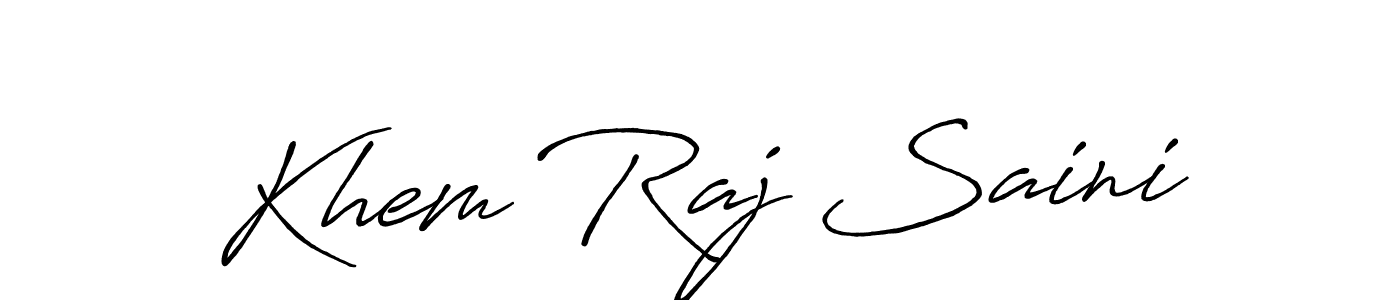 Create a beautiful signature design for name Khem Raj Saini. With this signature (Antro_Vectra_Bolder) fonts, you can make a handwritten signature for free. Khem Raj Saini signature style 7 images and pictures png