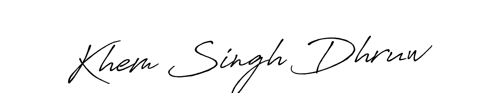 Make a short Khem Singh Dhruw signature style. Manage your documents anywhere anytime using Antro_Vectra_Bolder. Create and add eSignatures, submit forms, share and send files easily. Khem Singh Dhruw signature style 7 images and pictures png