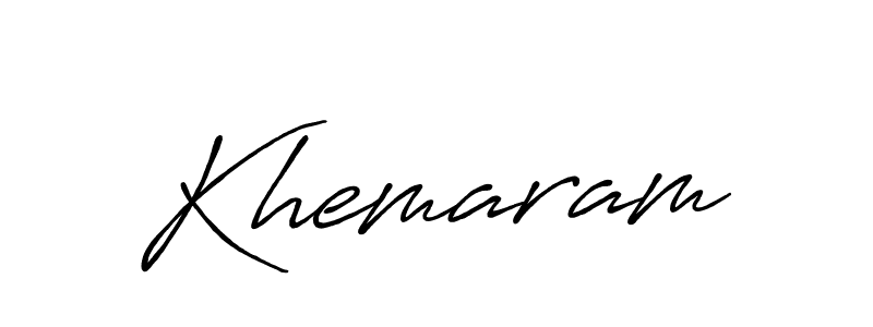 Use a signature maker to create a handwritten signature online. With this signature software, you can design (Antro_Vectra_Bolder) your own signature for name Khemaram. Khemaram signature style 7 images and pictures png