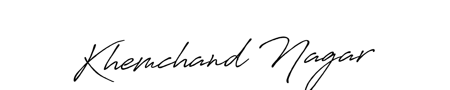 Khemchand Nagar stylish signature style. Best Handwritten Sign (Antro_Vectra_Bolder) for my name. Handwritten Signature Collection Ideas for my name Khemchand Nagar. Khemchand Nagar signature style 7 images and pictures png