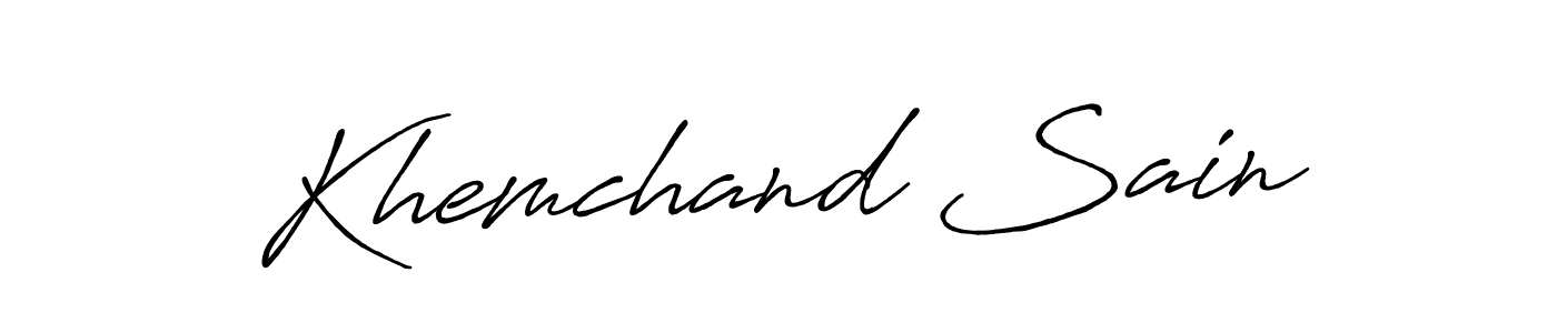 Make a beautiful signature design for name Khemchand Sain. With this signature (Antro_Vectra_Bolder) style, you can create a handwritten signature for free. Khemchand Sain signature style 7 images and pictures png