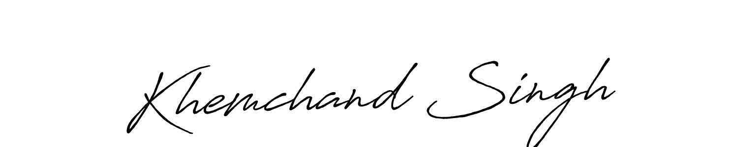 Make a beautiful signature design for name Khemchand Singh. With this signature (Antro_Vectra_Bolder) style, you can create a handwritten signature for free. Khemchand Singh signature style 7 images and pictures png