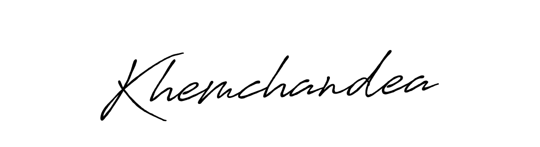 Use a signature maker to create a handwritten signature online. With this signature software, you can design (Antro_Vectra_Bolder) your own signature for name Khemchandea. Khemchandea signature style 7 images and pictures png