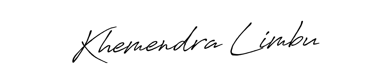 The best way (Antro_Vectra_Bolder) to make a short signature is to pick only two or three words in your name. The name Khemendra Limbu include a total of six letters. For converting this name. Khemendra Limbu signature style 7 images and pictures png