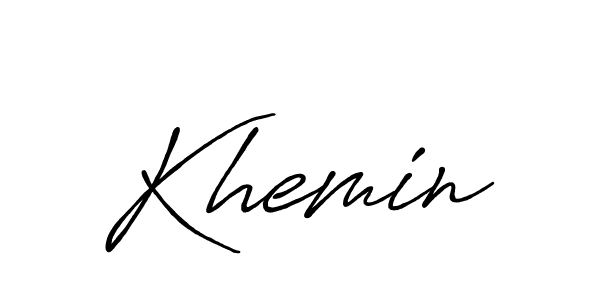 How to make Khemin name signature. Use Antro_Vectra_Bolder style for creating short signs online. This is the latest handwritten sign. Khemin signature style 7 images and pictures png