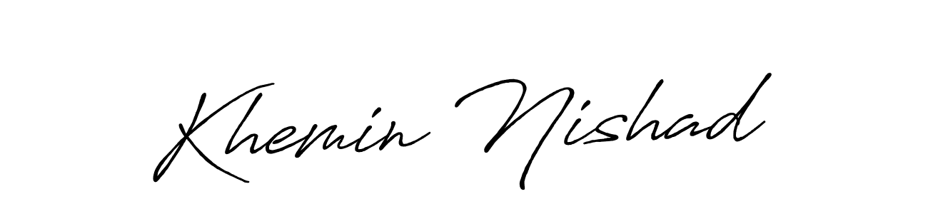 Use a signature maker to create a handwritten signature online. With this signature software, you can design (Antro_Vectra_Bolder) your own signature for name Khemin Nishad. Khemin Nishad signature style 7 images and pictures png